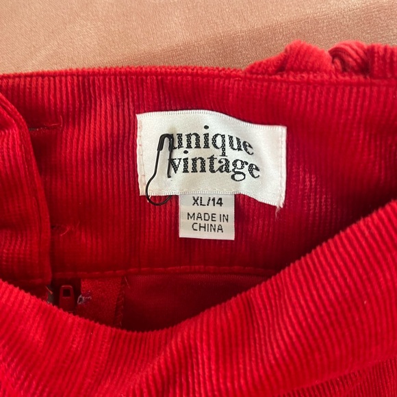 Unique Vintage Red Corduroy Garment - Picture 3 of 6